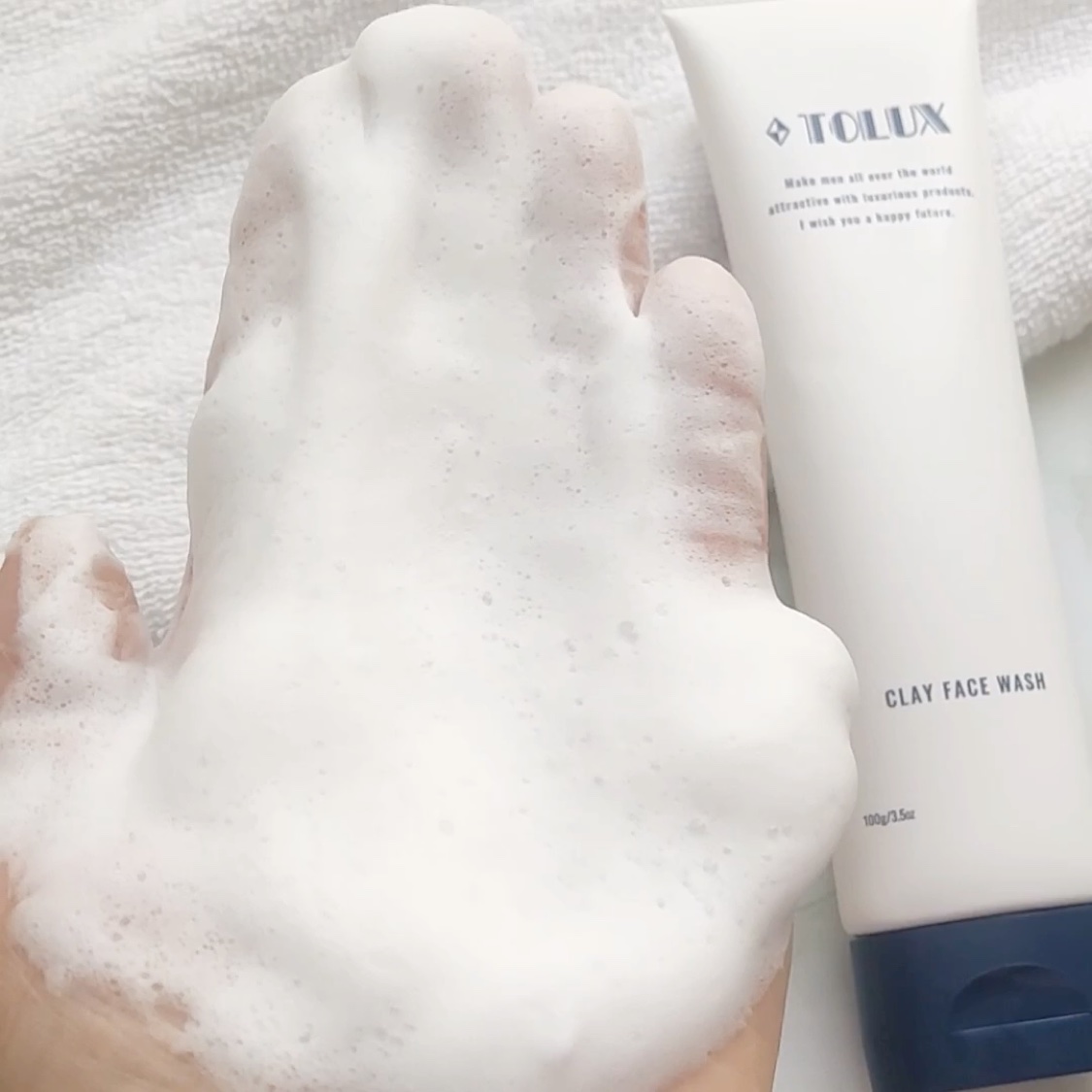 薬用クレイ洗顔フォーム/TOLUX/洗顔フォームの動画クチコミ2つ目