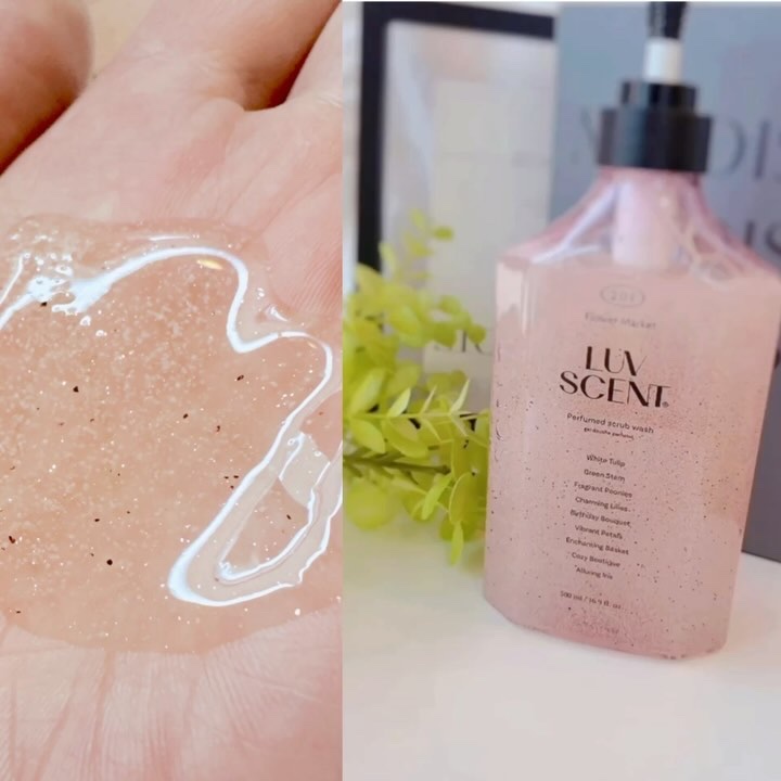 スクラブボディウォッシュ フラワーマーケット ホワイトチューリップ/LUV SCENT/ボディスクラブを使ったクチコミ（3枚目）