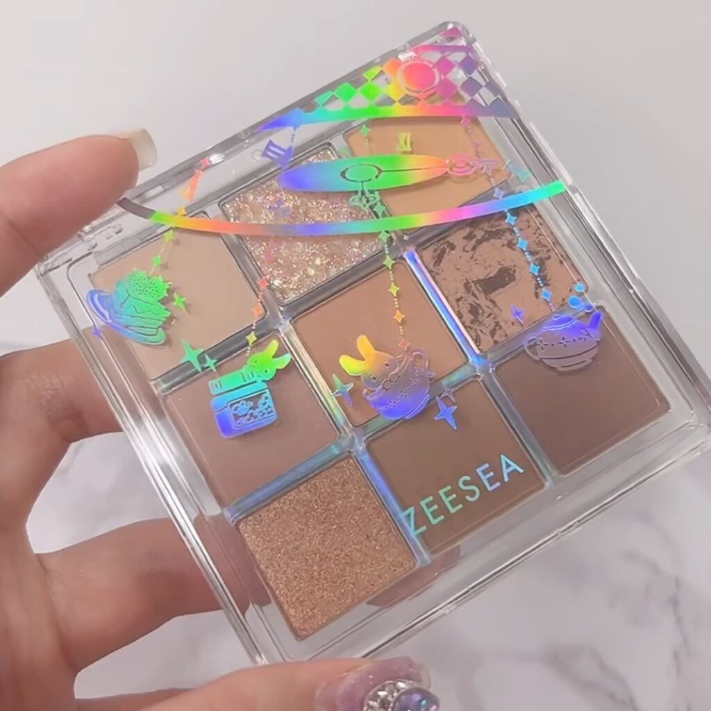クォーツ 9色アイシャドウパレット(ドリームランドアイシャドウ) J16 アーモンドミルクティー/ZEESEA/アイシャドウパレットを使ったクチコミ（2枚目）