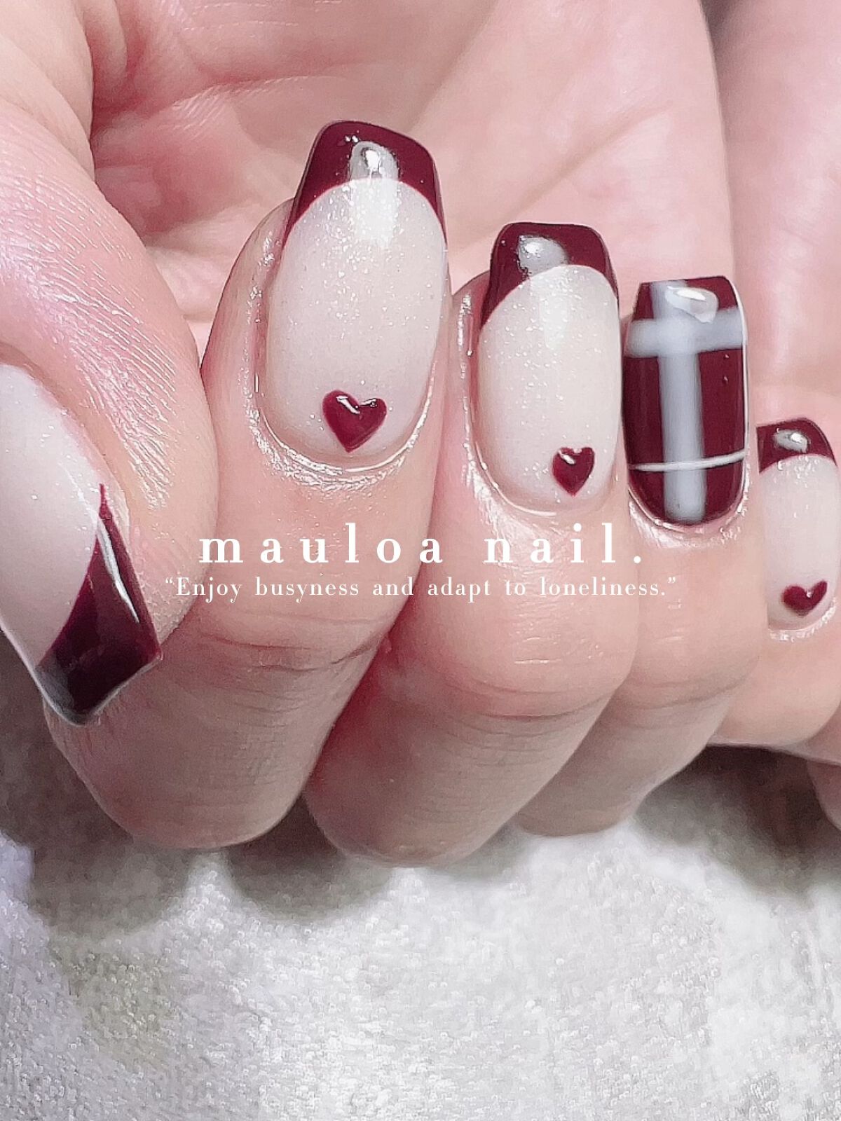 #ネイル,#冬ネイル,#アートネイル,#海ネイル,#ミラーアートネイル,#ニュアンスネイル,#くすみカラーネイル,#サマーネイル,#ジュエリーネイル,#ミラーネイル,#牛柄ネイル,#スタッズネイル,#バレンタインネイル,#天王寺ネイル,#シンプルネイル,#ハートネイル,#手書きネイルのネイルデザイン