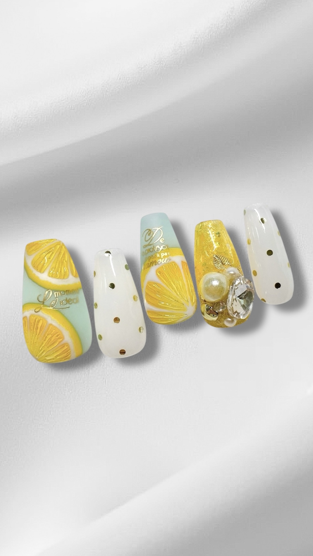 #セルフネイル,#レモンネイル,#夏ネイル,#ジェルネイルのネイルデザイン