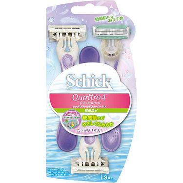 試してみた シック Schick ボディ用 クアトロ4 ディスポ フォーウーマン 敏感肌用 3本入 2個パック 使い捨てタイプ 女性用 カミソリ シック Lips