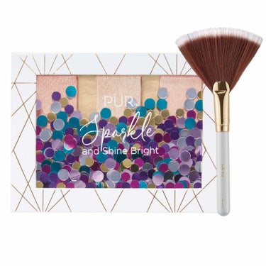 PUR Sparkle and Shine Bright Travel Highlighter Palette & Fan Brush