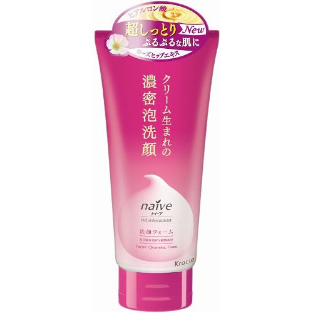 ナイーブ クリーム生まれの濃密泡洗顔(ヒアルロン酸＆ローズヒップエキス配合)