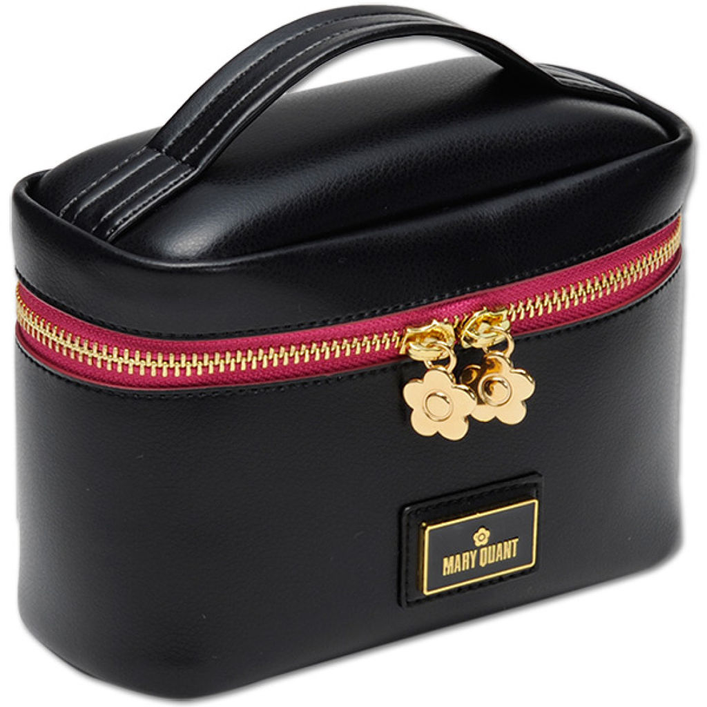 ポーチ Wフェイス2  バニティ（ブラック×ピンク）