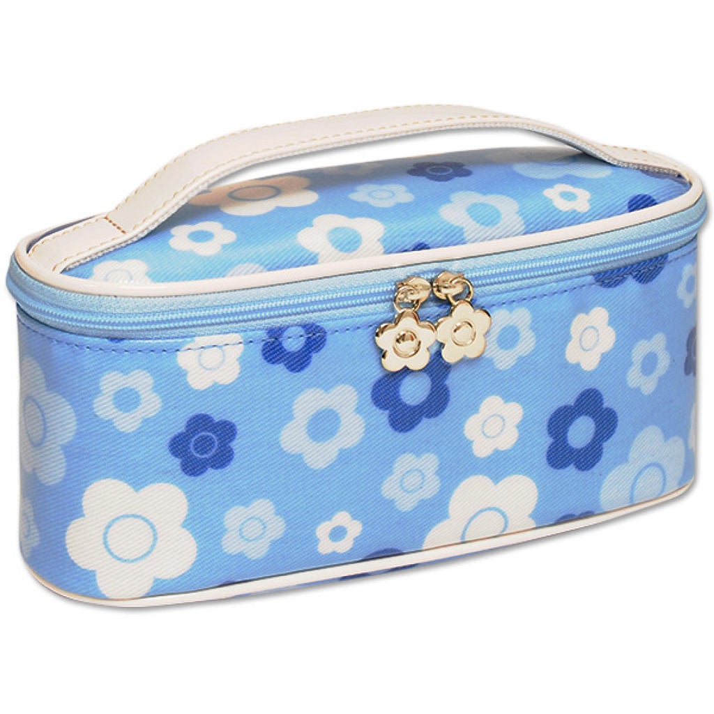 ポーチ デニムライクデイジー ミニバニティ(ブルー)