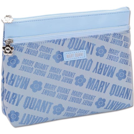 ロゴジャカード  舟型2ファスナーポーチ(ブルー)