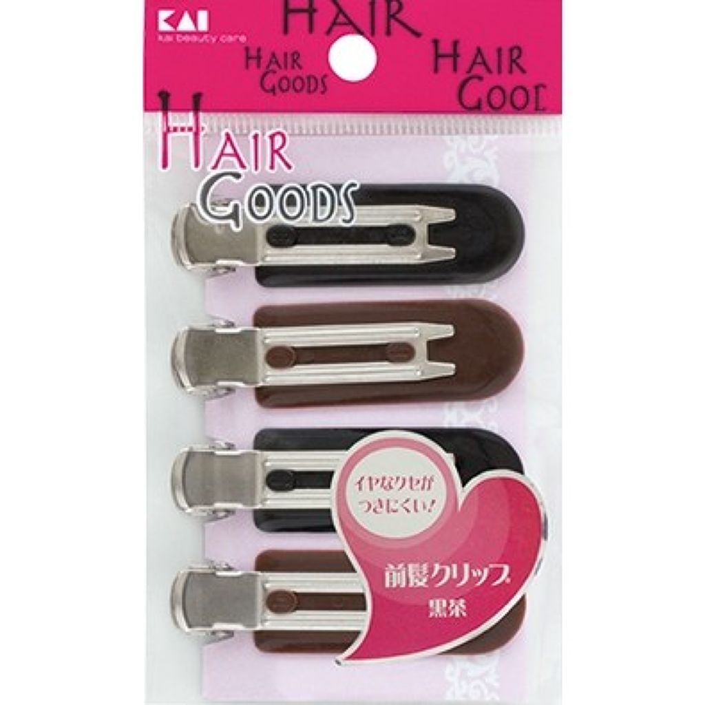 癖がつかない前髪クリップ　黒茶 黒茶
