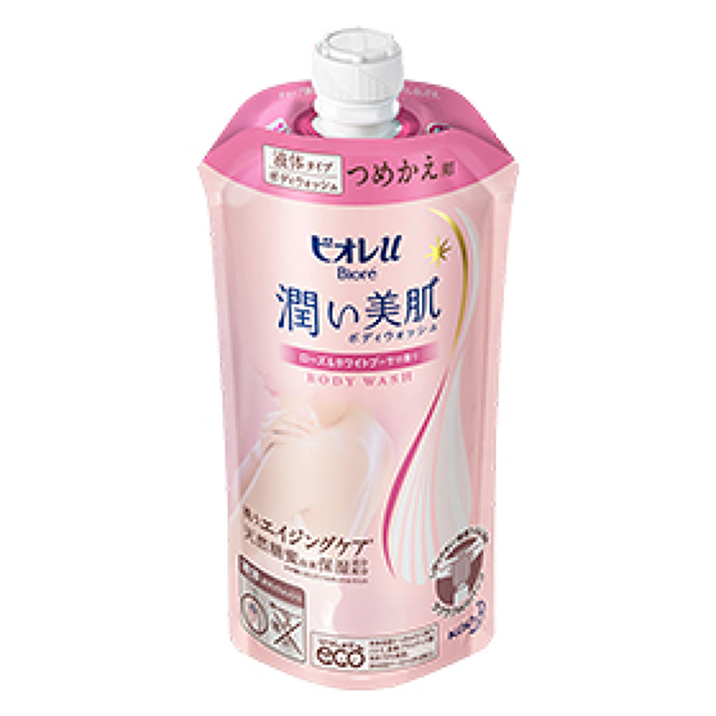 花王ビオレu〈潤い美肌〉ローズ&ホワイトブーケの香り 詰替340ml×4袋 花王ビオレu〈潤い美肌〉ローズ&ホワイトブーケの香り 詰替340ml×4