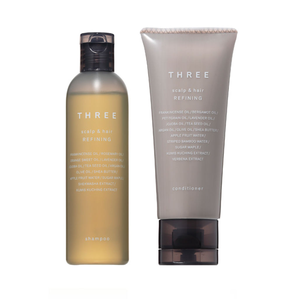 THREE リファイニング シャンプー ＆ コンディショナー セット 試してみた】THREE スキャルプ＆ヘア リファイニング シャンプー